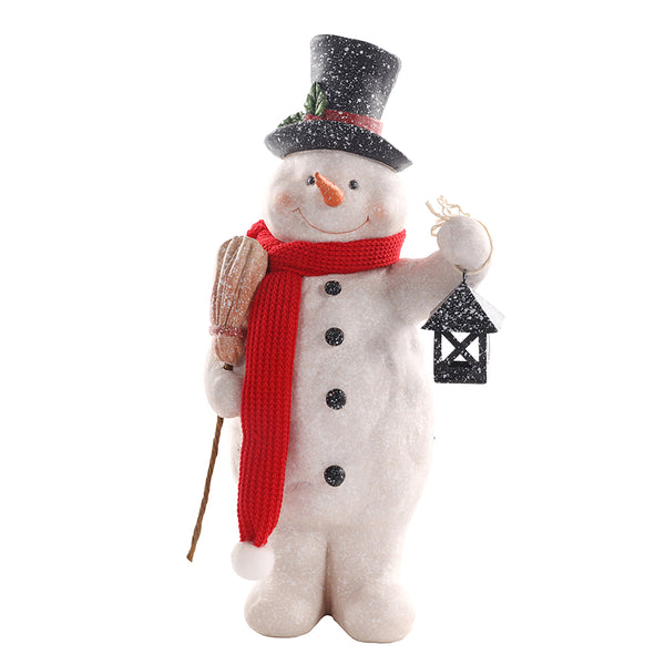 Christmas Resin Snowman Decoration | 32.5cm, Assorted Designs, Glitter Finish