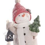 Christmas Resin Snowman Decoration | 32.5cm, Assorted Designs, Glitter Finish