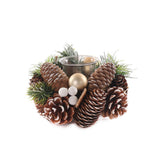 Christmas Cone Tealight Holder Natural 17cm | Festive Decoration
