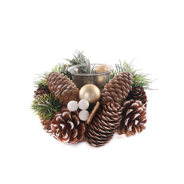 Christmas Cone Tealight Holder Natural 17cm | Festive Decoration