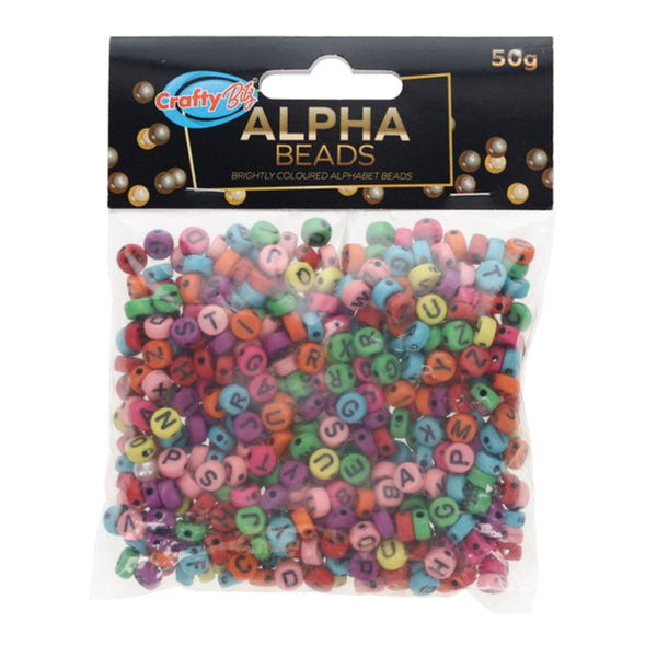 Crafty Bitz Vibrant Coloured Alphabet Beads for Crafts and Education
