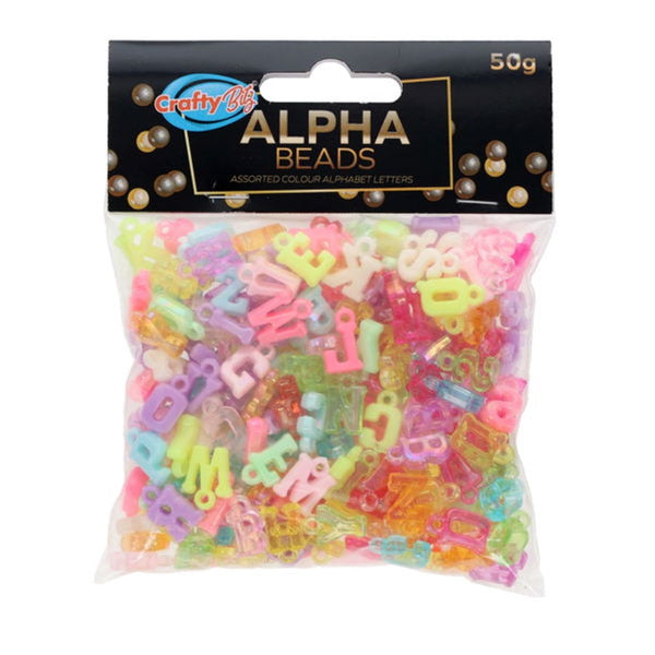 Crafty Bitz Coloured Alpha Letters Assorted Beads