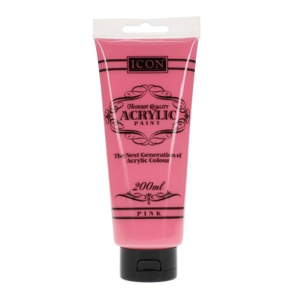 Icon High-Quality Vibrant Pink Acrylic Paint | 200ml