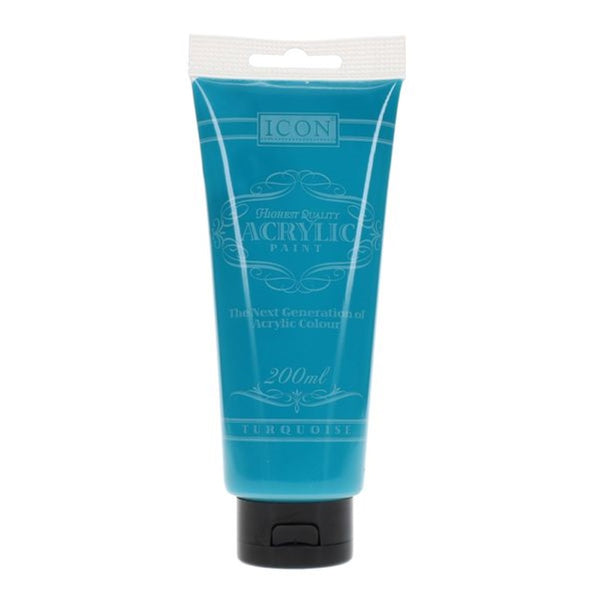 Icon Vibrant Turquoise Acrylic Paint | 200ml