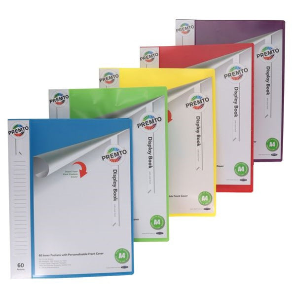 Premto Vibrant A4 60-Pocket Display Book