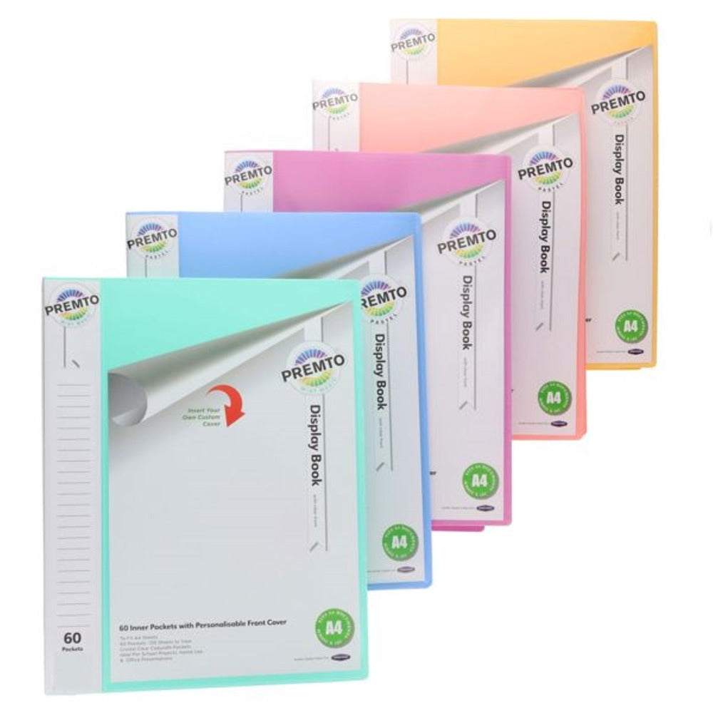 Premto Pastel A4 60-Pocket Display Book