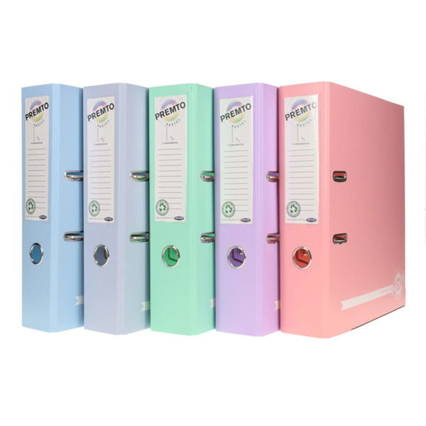 Premto Pastel A4 Polyp Lever Arch Files for Efficient Document Organization