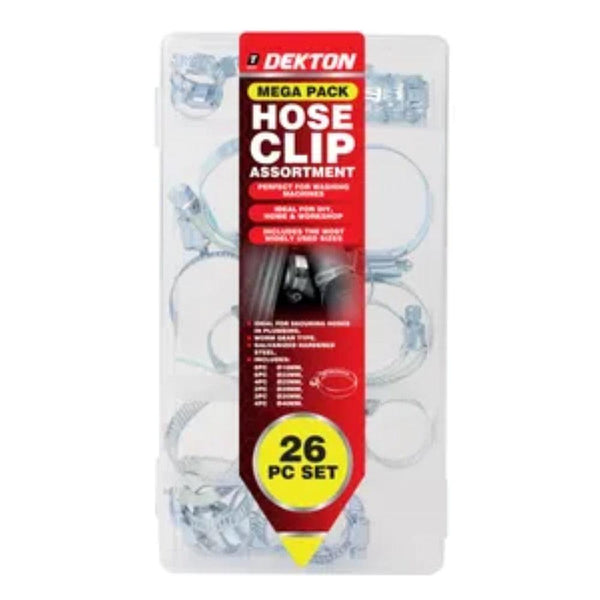 Dekton Mega Pack Hose Clip Assortment | 26pc, Corrosion-Resistant