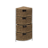 5FIVE Corner Reed Basket Storage Unit | Pull-Out Baskets, Metal Frame