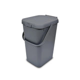 Addis Slim Rectangular Caddy Bin with Lid | 18L, Black, Carry Handle