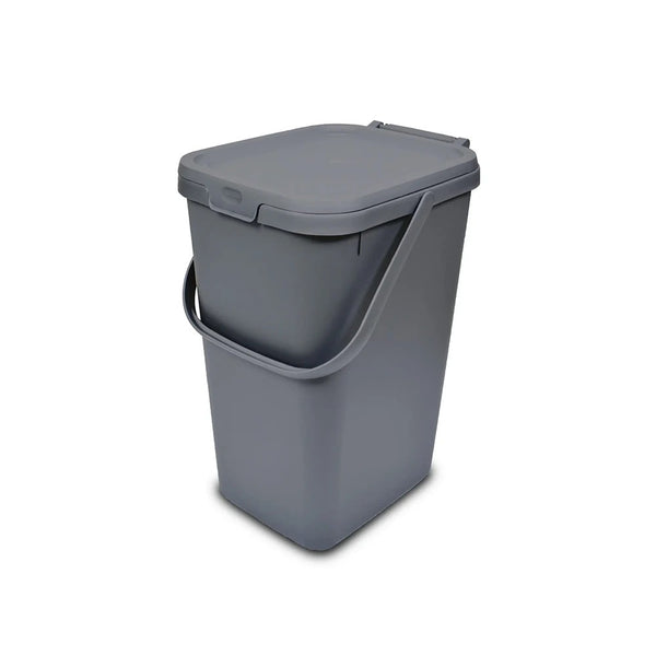 Addis Slim Rectangular Caddy Bin with Lid | 18L, Black, Carry Handle