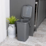 Addis Slim Rectangular Caddy Bin with Lid | 18L, Black, Carry Handle