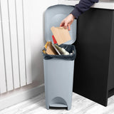 Addis Light Grey Eco Hands-Free Pedal Waste Bin | 40L, Swing Lid