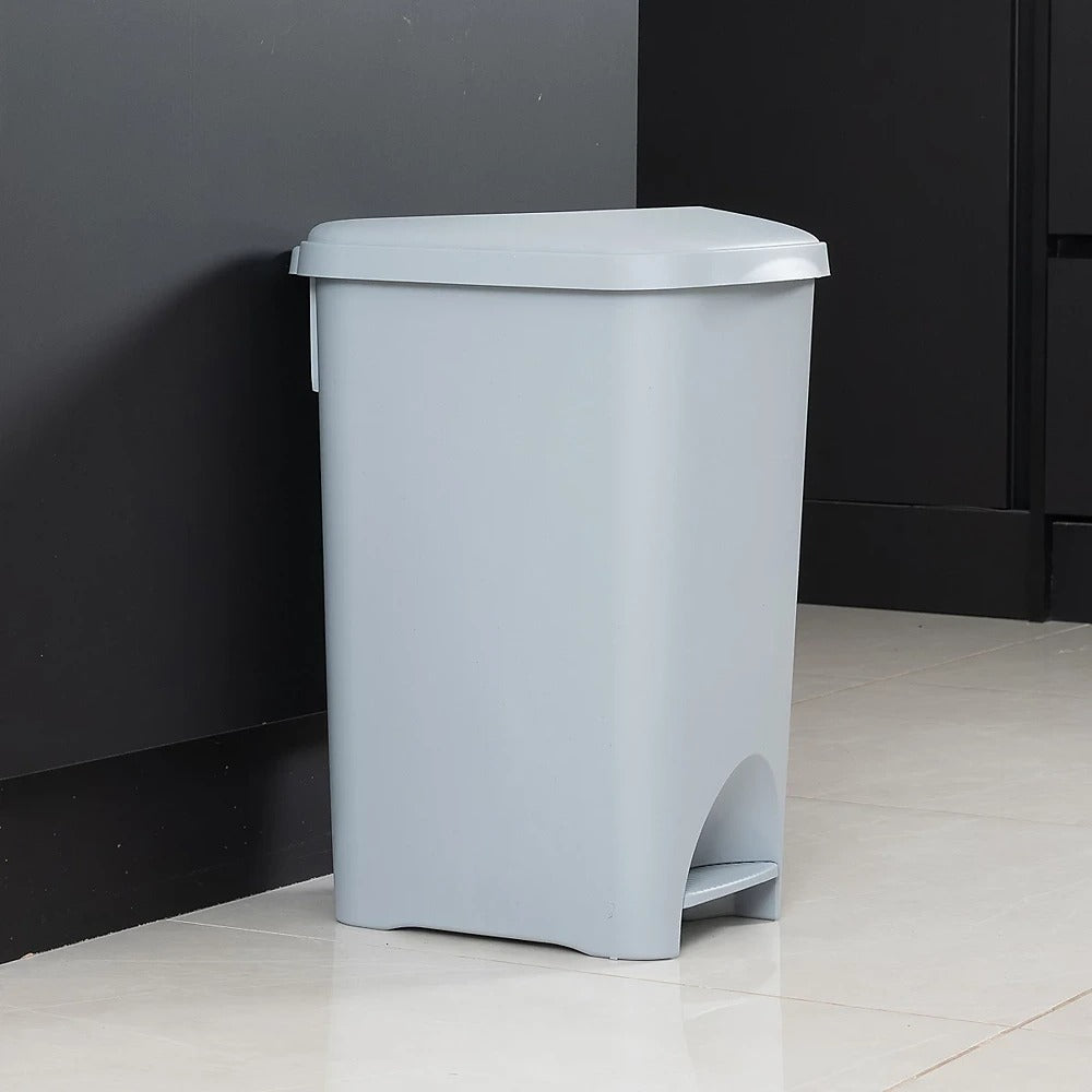 Addis Light Grey Eco Hands-Free Pedal Waste Bin | 40L, Swing Lid