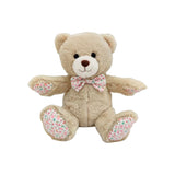 Amazing Mum Floral Bow Tie Teddy Bear | 20cm, Beige, Floral Paw Pads