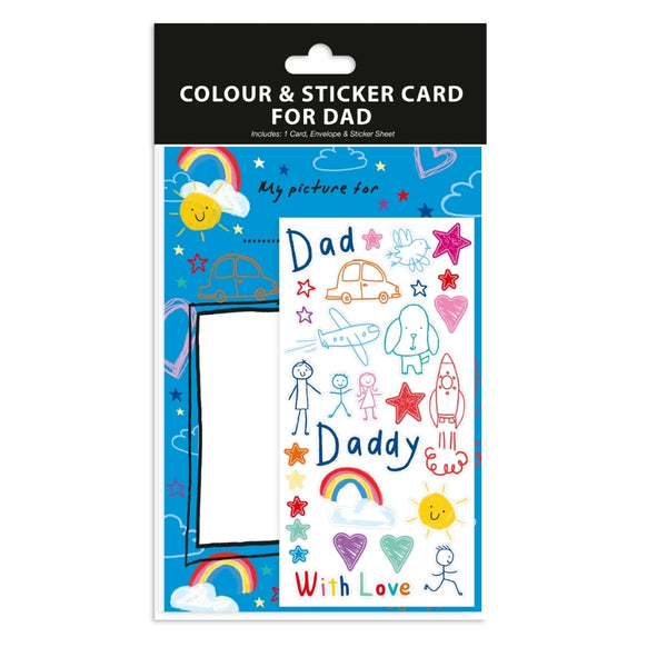 Colour & Sticker Card for Dad | Father’s Day Colour-In Card Set