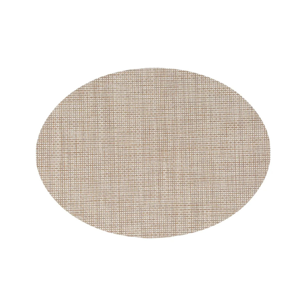 Atmosphera Natural Woven Oval Placemat | 48 x 35cm, Beige, Wipe Clean