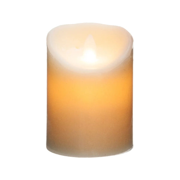 Atmosphera Flameless LED Pillar Candle | Cream, Flickering, 14.5cm