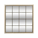 Atmosphera Windowpane-Style Wood Framed Wall Mirror | 90 x 90cm
