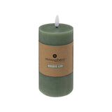Atmosphera Molia Green LED Pillar Candle | 7 x 15cm, Flameless