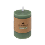 Atmosphera Molia Green Flameless LED Pillar Candle | 7 x 13cm