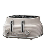 Daewoo Sienna Taupe 4 Slice Toaster | Defrost, Reheat, Cancel