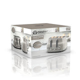 Daewoo Sienna Taupe 4 Slice Toaster | Defrost, Reheat, Cancel