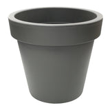 Strata Soho Round Planter Plant Pot | Grey, 35cm, Rolled Rim