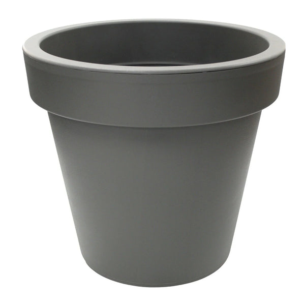 Strata Soho Round Planter Plant Pot | Grey, 35cm, Rolled Rim