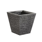 Strata Slate Square Planter | Charcoal, Textured, 33 x 33 x 33cm