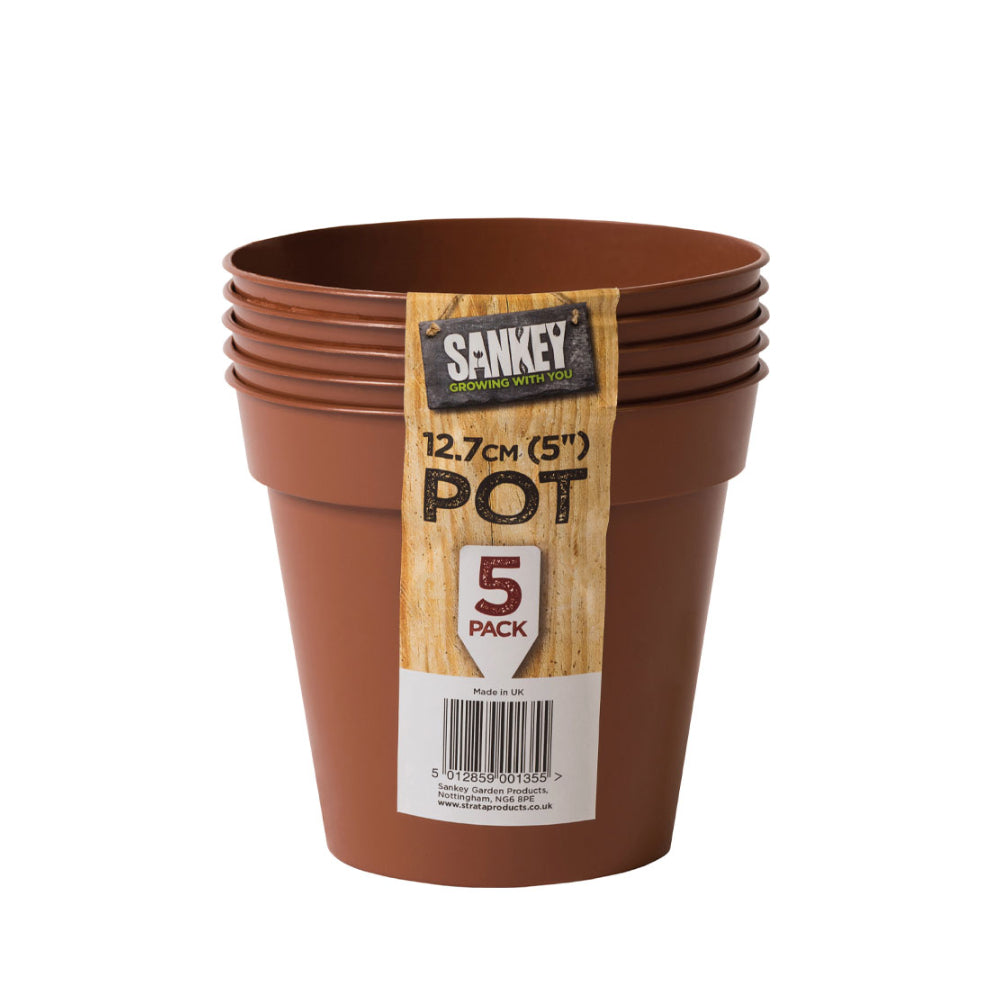 Sankey Terracotta Grow Plant Pots | 12.7cm, Pack of 5, UK Made