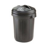 Strata Black Round Garden Refuse Bin | 80L, Top-Access, Domed Lid