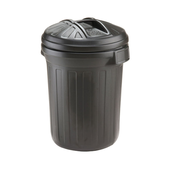Strata Black Round Garden Refuse Bin | 80L, Top-Access, Domed Lid