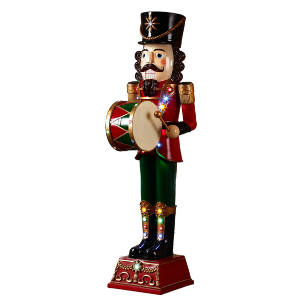 Christmas 120 cm Musical Animated Nutcracker Figure | Multi-Colour LED, Drummer