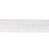 Christmas White Mesh Ribbon | 10 x 0.5m Roll, Silver Metallic Details