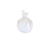 Christmas Glass Bauble with Swan | 8 cm, Iridescent Finish, Assorted Colours