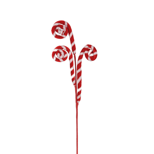 Christmas Red and White Candy Cane Stem | 67 cm, 3 Candy Canes