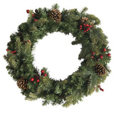 Christmas Pre-Lit Forest Wreath | 60cm, 30 LEDs, Battery-Operated Timer