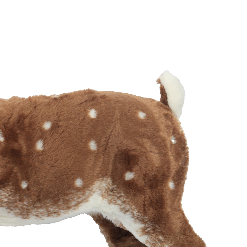 Christmas Prancer Standing Plush Reindeer | 80 x 22 x 85cm, White-Spotted Brown
