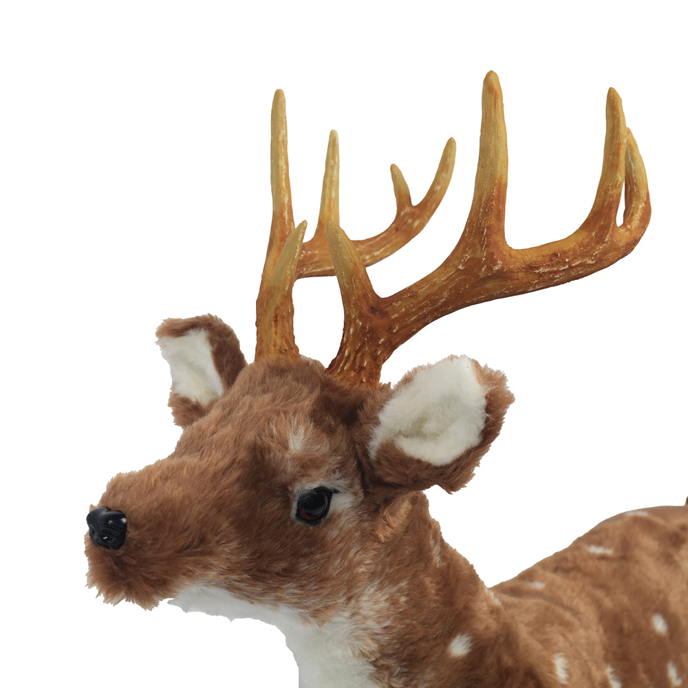 Christmas Prancer Standing Plush Reindeer | 80 x 22 x 85cm, White-Spotted Brown