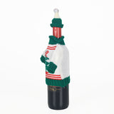 Christmas Set of 2 Knit Wine Bottle Jumpers and Hats Decor | Snowman and Tree