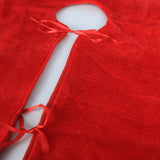 Christmas Velvet Santa Tree Skirt | 120 x 120cm, Red with White Faux-Fur Border