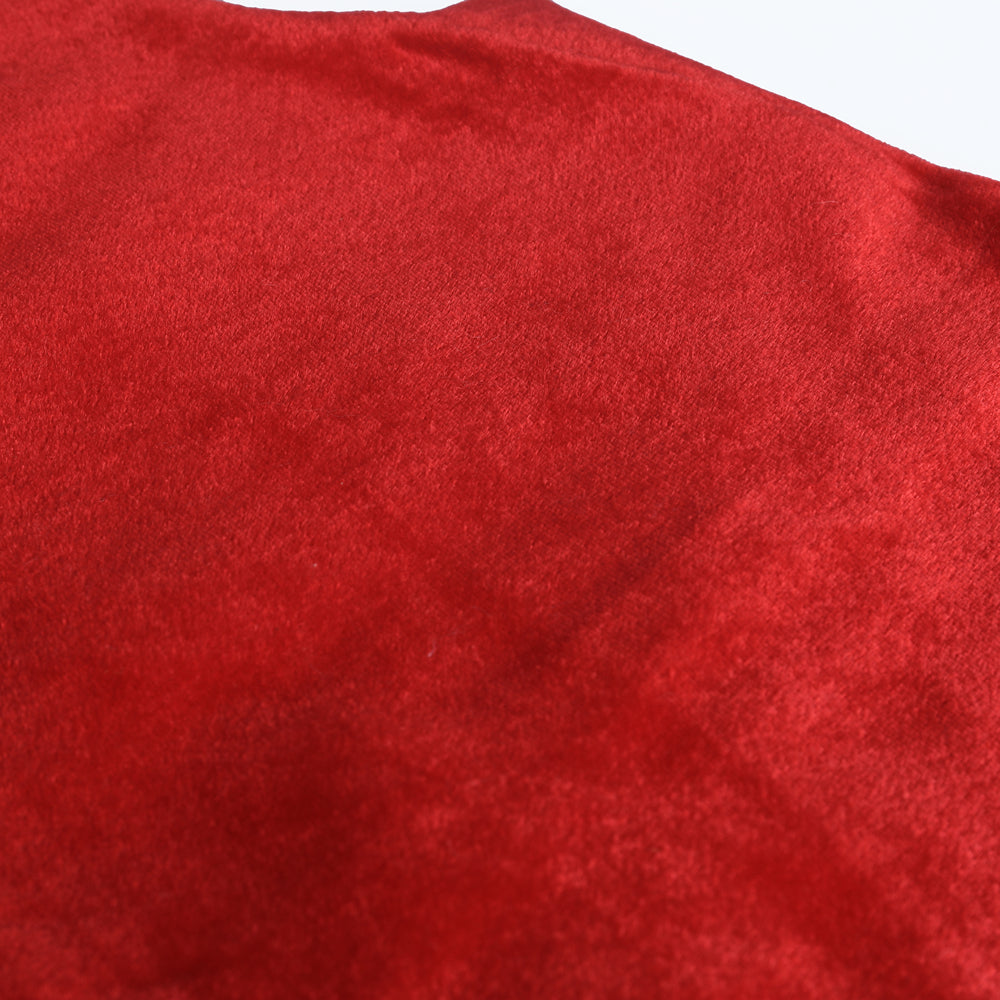 Christmas Velvet Santa Tree Skirt | 120 x 120cm, Red with White Faux-Fur Border