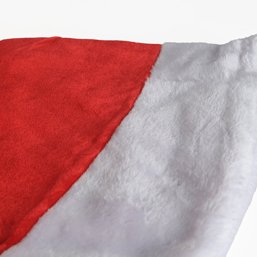 Christmas Velvet Santa Tree Skirt | 120 x 120cm, Red with White Faux-Fur Border