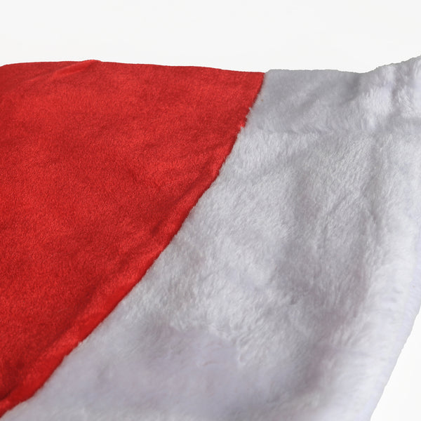 Christmas Velvet Santa Tree Skirt | 120 x 120cm, Red with White Faux-Fur Border