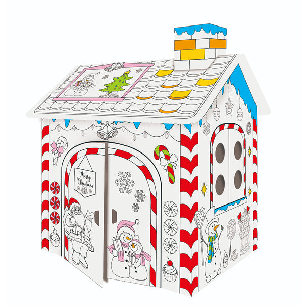 Christmas Colour-In Playhouse Kit | Music and Lighting, 68.5cm, Assorted Designs