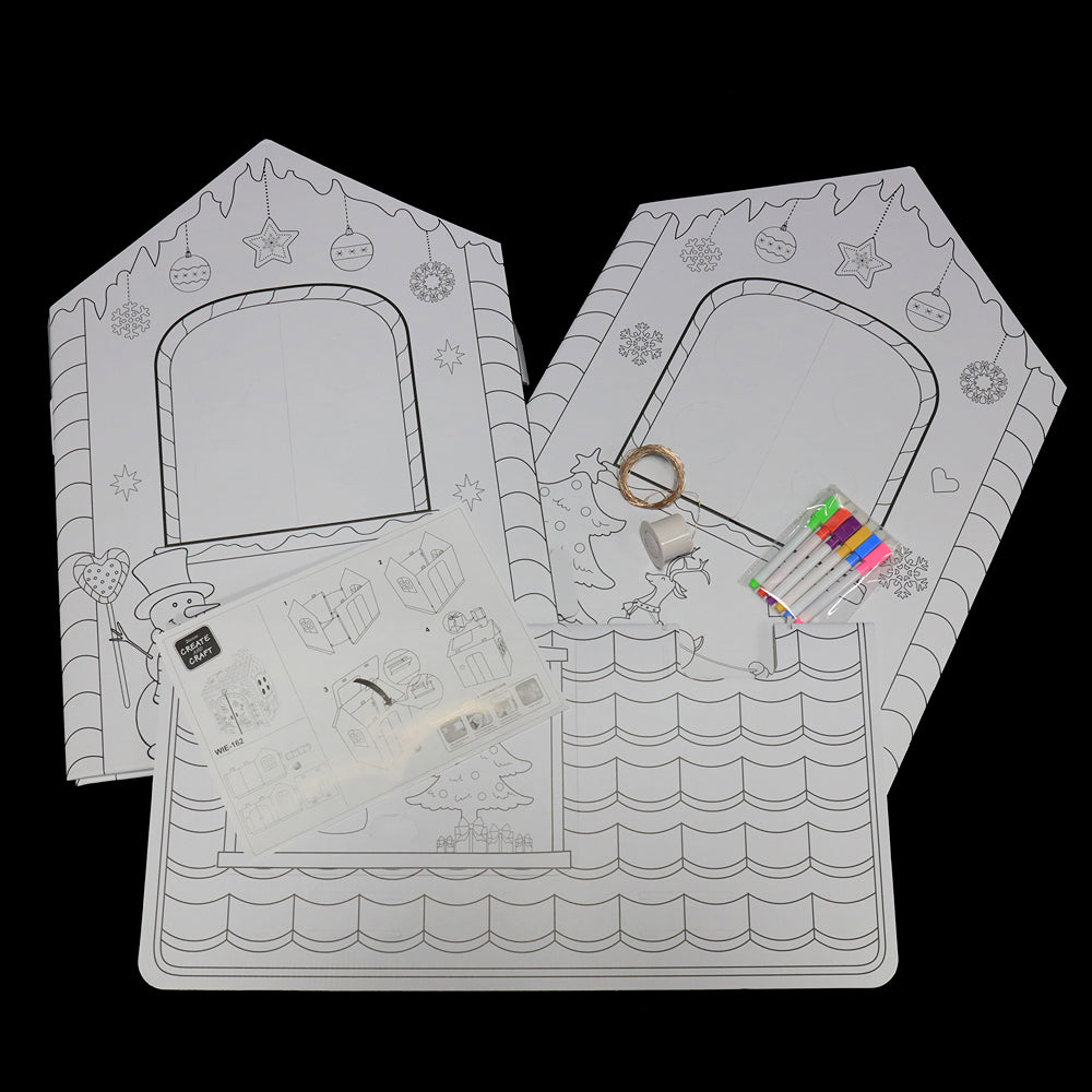 Christmas Colour-In Playhouse Kit | Music and Lighting, 68.5cm, Assorted Designs