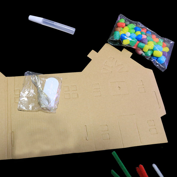 Christmas Gingerbread House Craft Kit LED Lights | 25 x 22 x 23cm