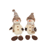 Christmas Sitting Snowman Beaded Legs Decoration | 45cm, 2 Assorted Designs