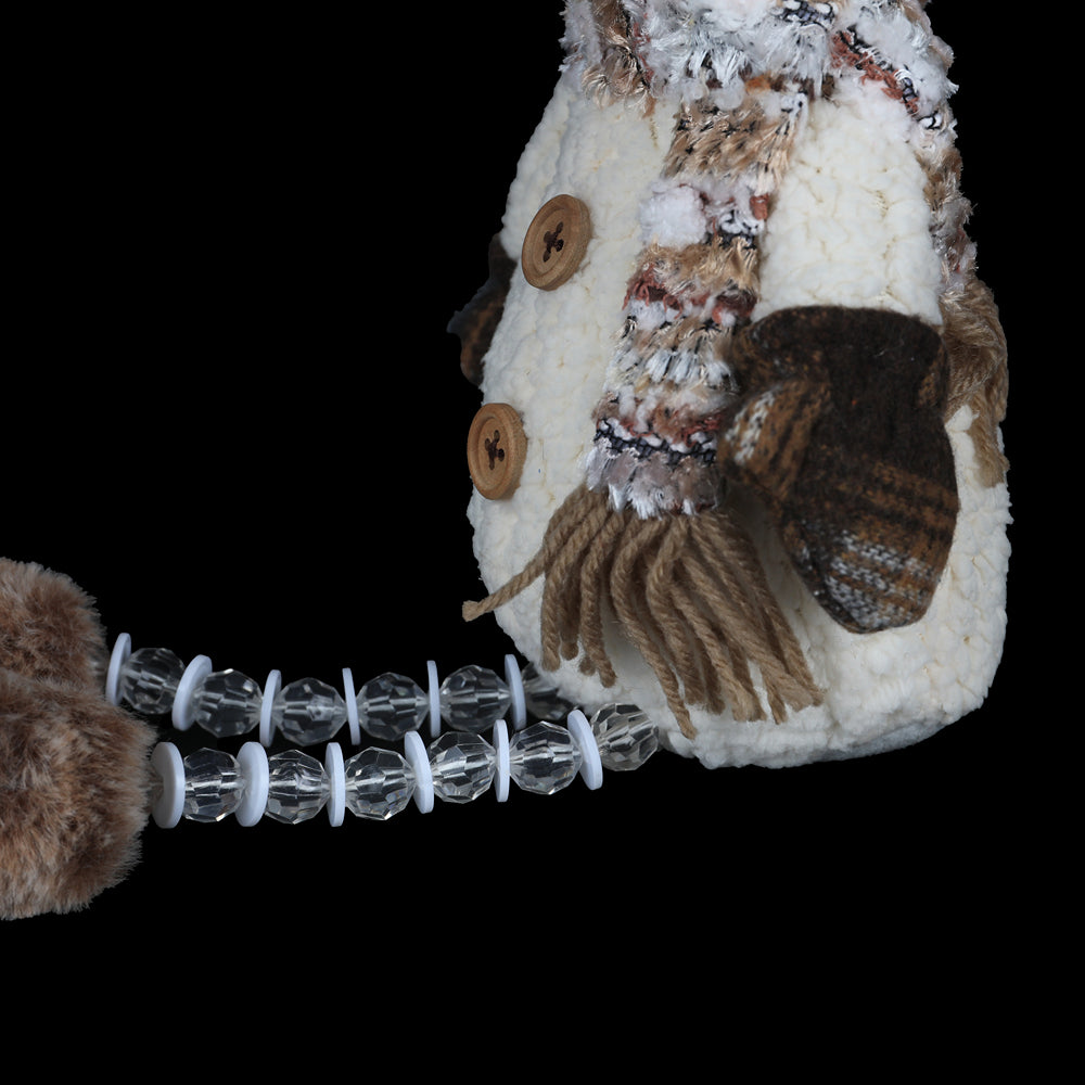 Christmas Sitting Snowman Beaded Legs Decoration | 45cm, 2 Assorted Designs